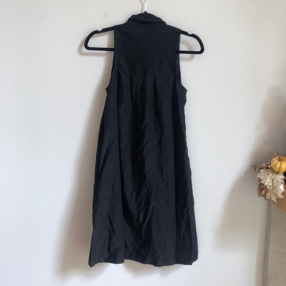 Rag & Bone Black Silk Bamboo Sleeveless Collared Dress - Picture 6 of 6